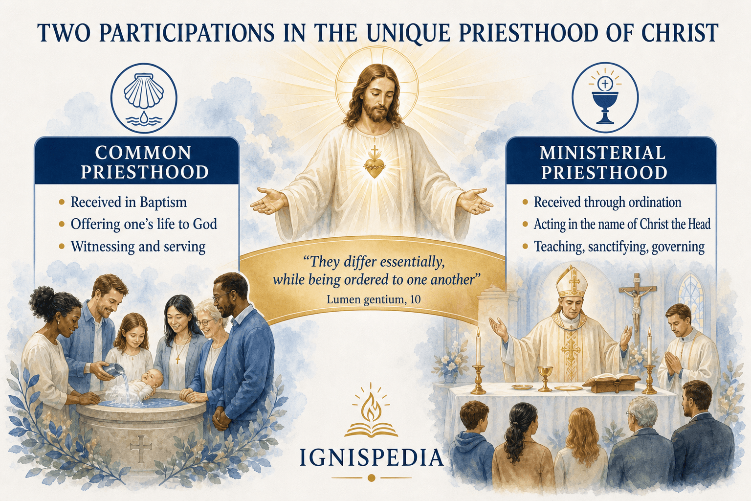 Comparison between the common priesthood of the baptized and the ministerial priesthood