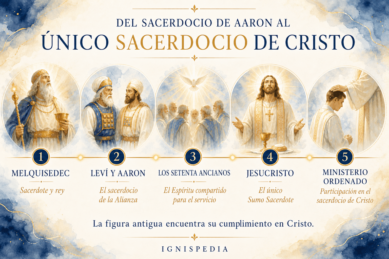 Friso del sacerdocio de Melquisedec y Aarón hasta Cristo y el ministerio ordenado