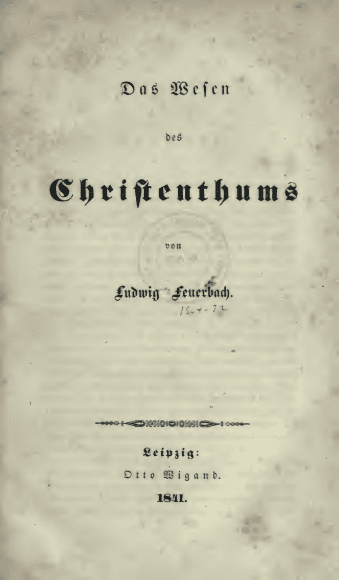 Title page of Das Wesen des Christenthums, Leipzig, Otto Wigand, 1841