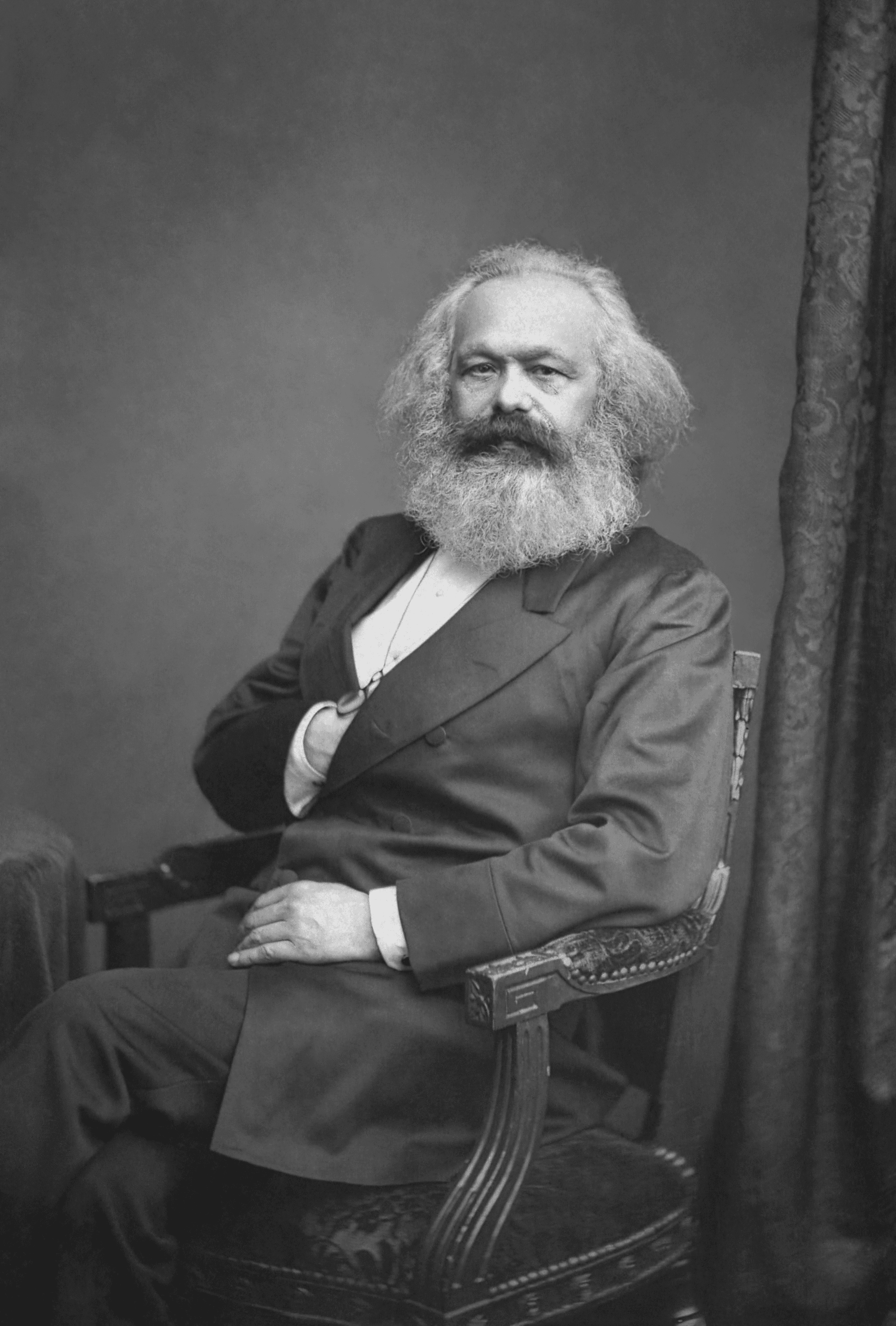 Photographic portrait of Karl Marx by John Jabez Edwin Mayall, 1875