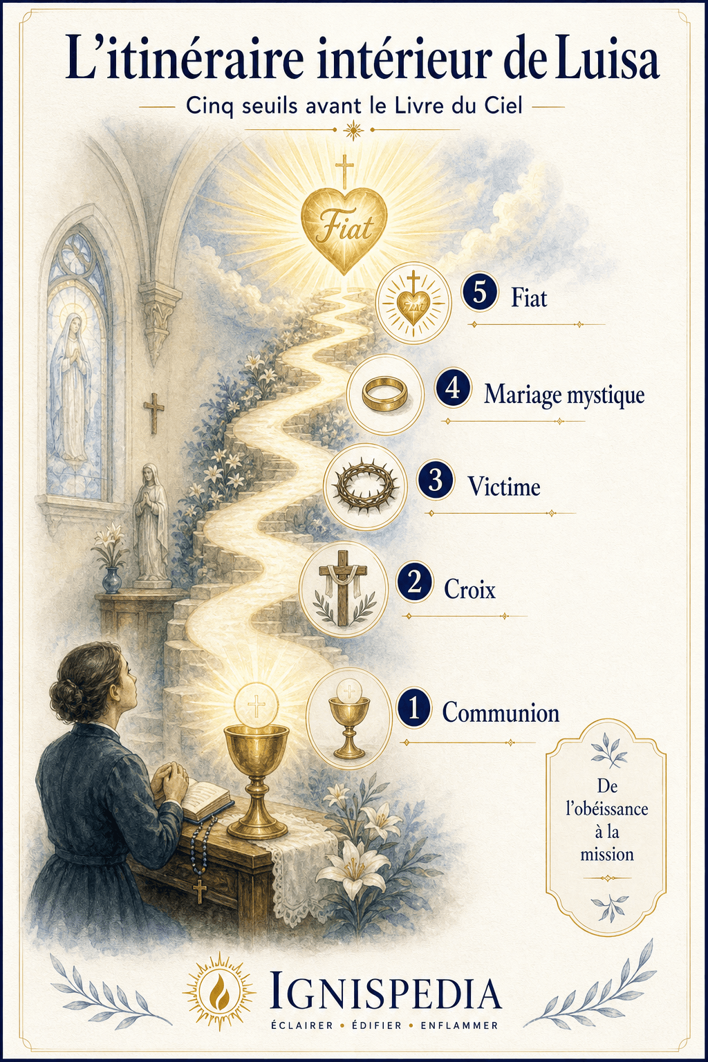 Itinéraire intérieur de Luisa Piccarreta en cinq seuils spirituels