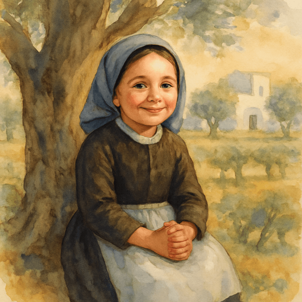 Luisa Piccarreta bambina nella campagna pugliese