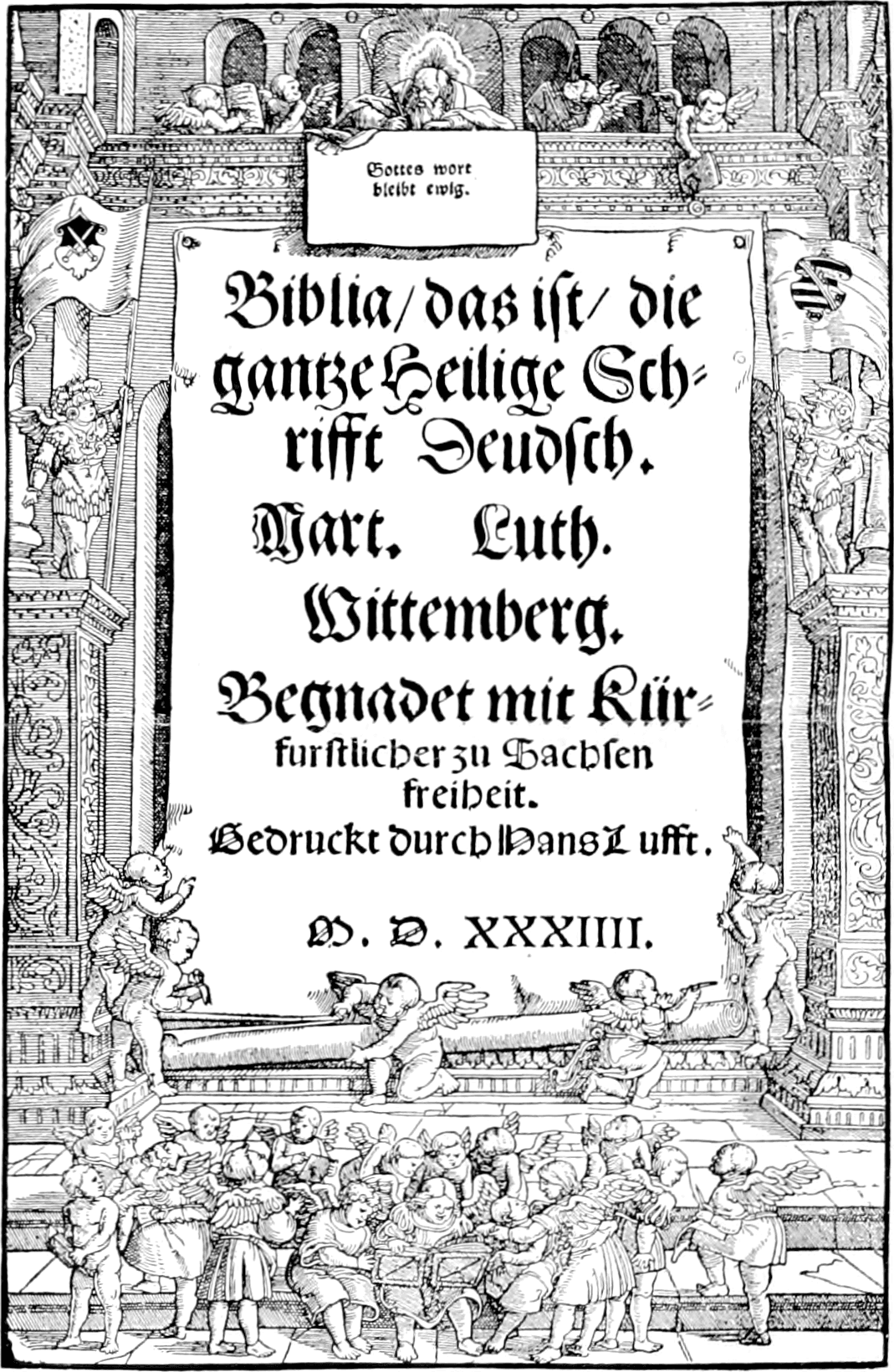 Portada de la Biblia completa de Lutero, Wittenberg, 1534