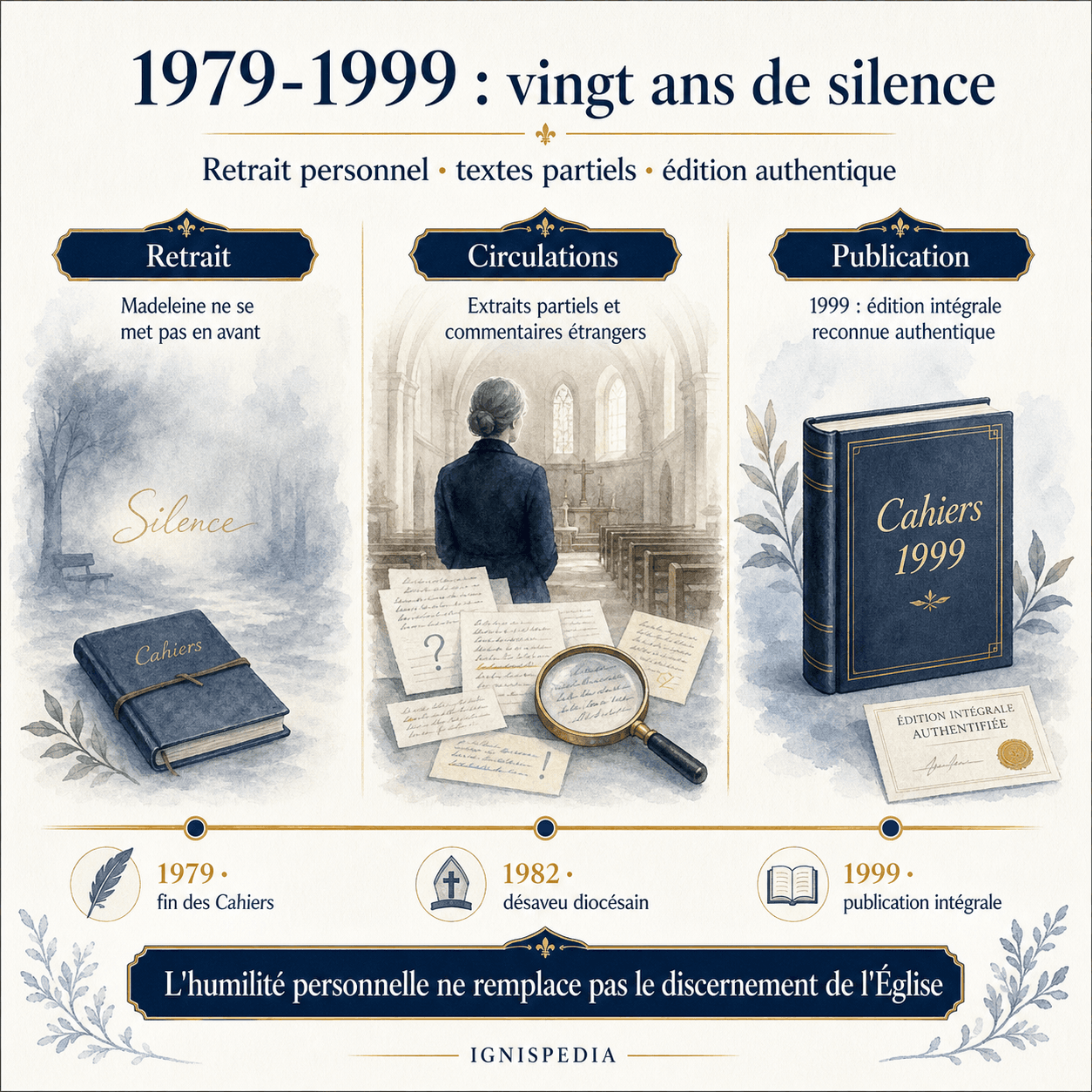 Triptyque sur le retrait de Madeleine Aumont avant l'édition intégrale de ses Cahiers en 1999