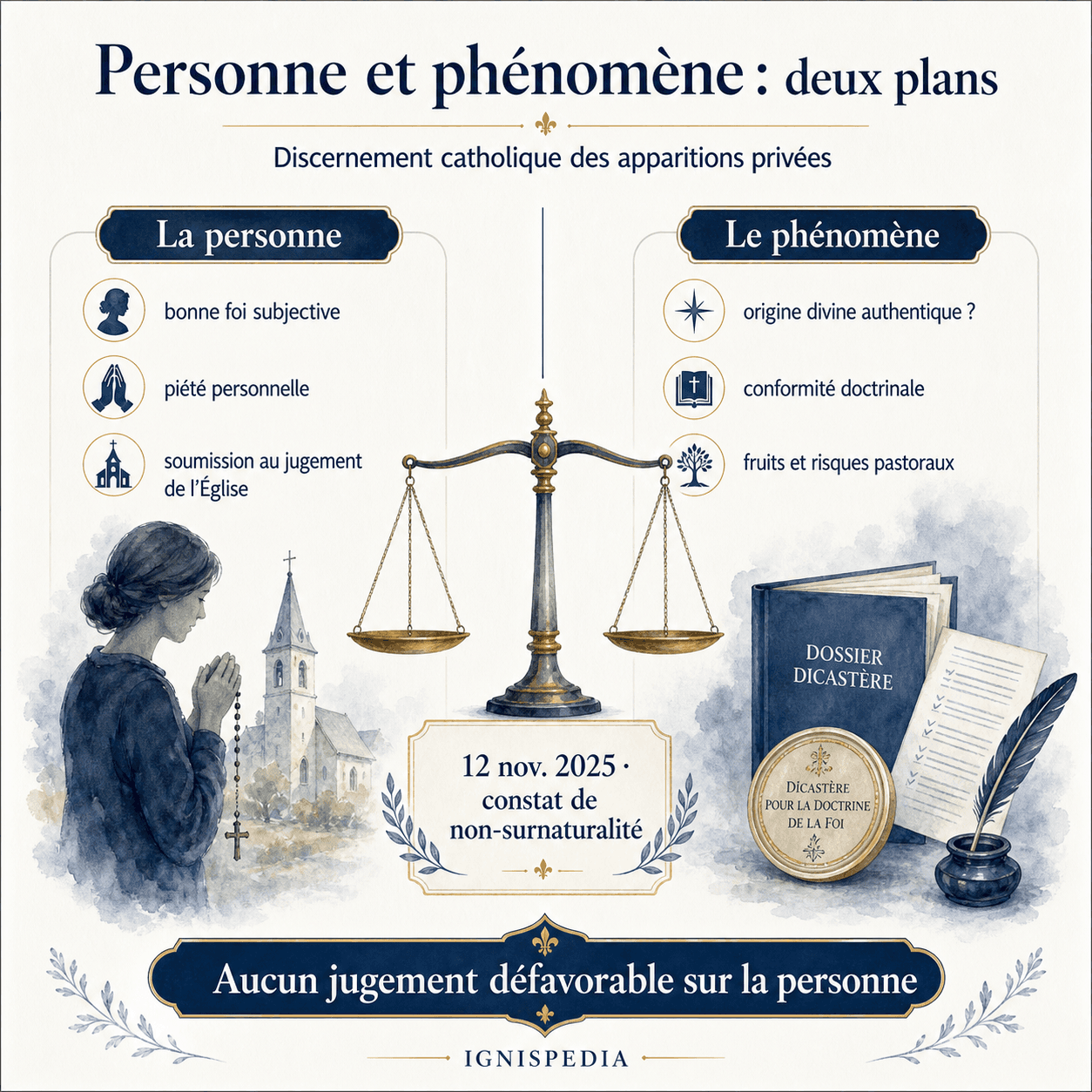 Schéma canonique distinguant la personne de Madeleine Aumont et le phénomène de Dozulé