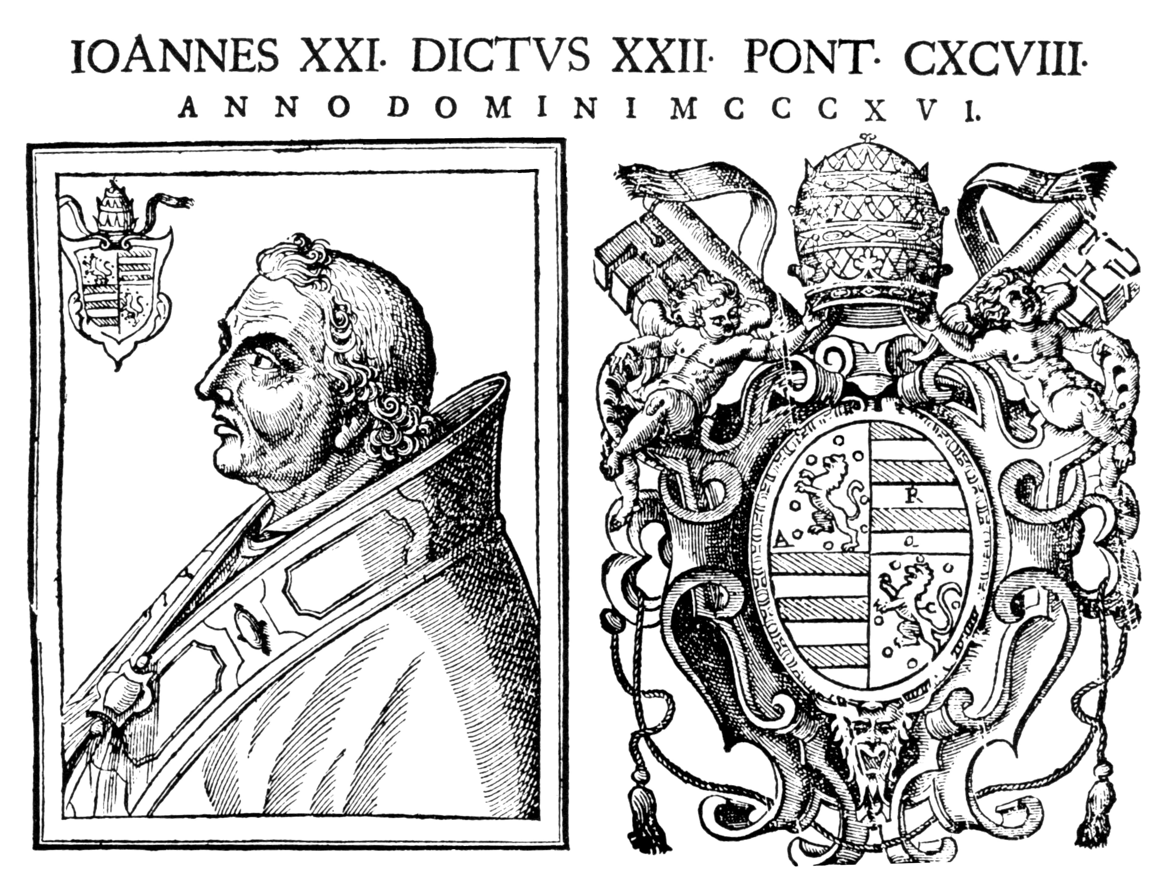 Old engraving depicting Pope John XXII