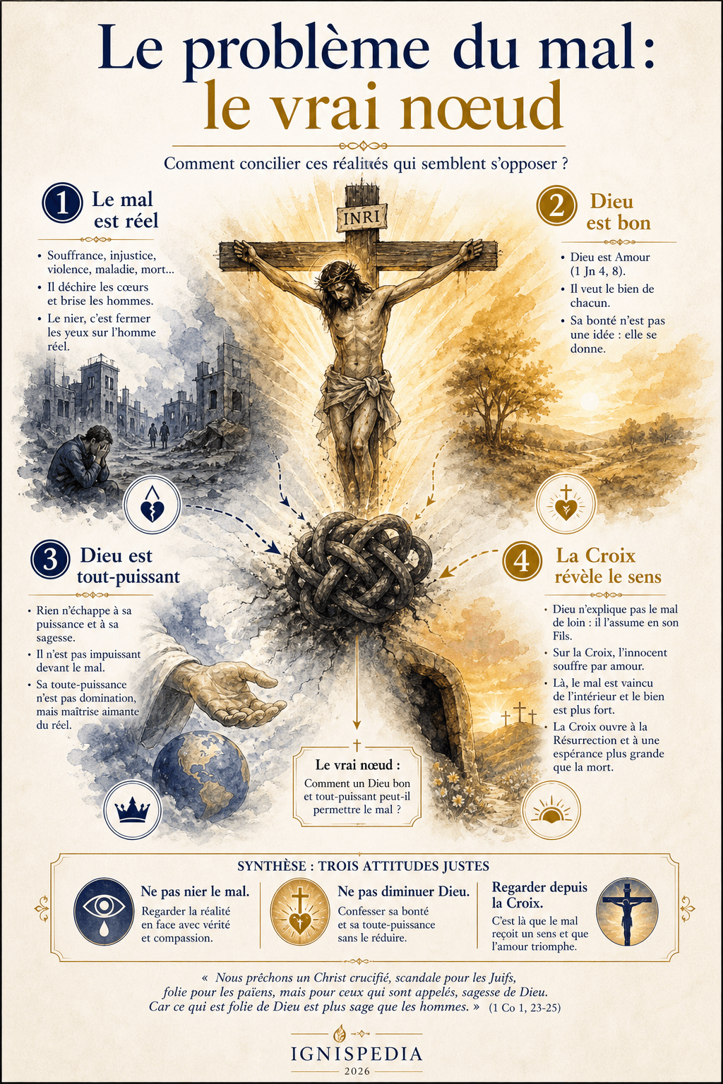 Infographie : le vrai nœud du problème du mal regardé depuis la Croix