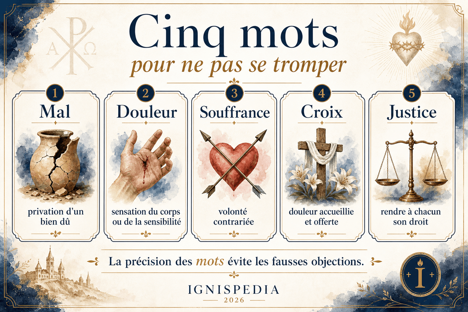 Infographie : cinq mots pour parler juste du mal et de la souffrance