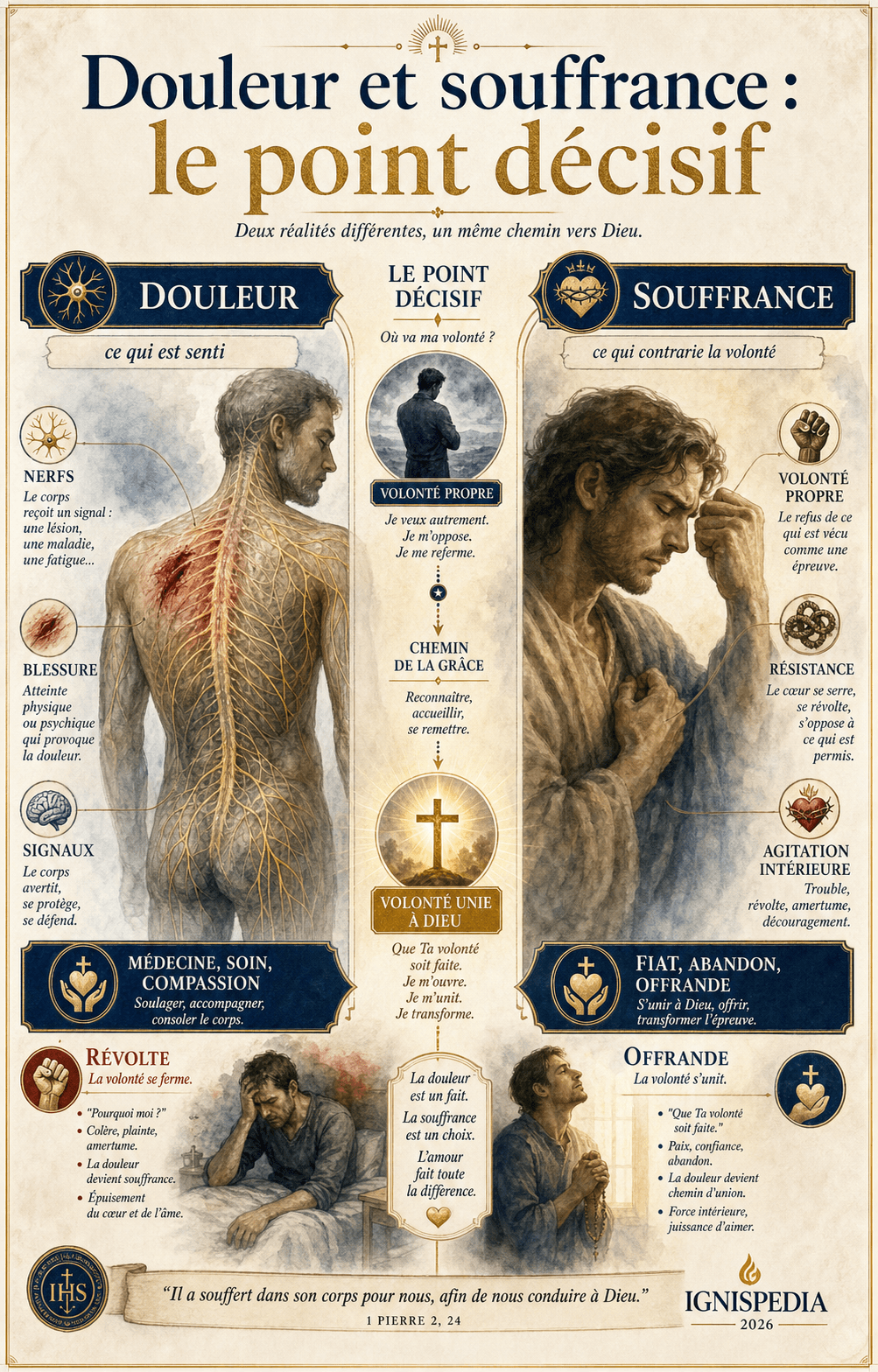Infographie : douleur et souffrance selon la volonté contrariée