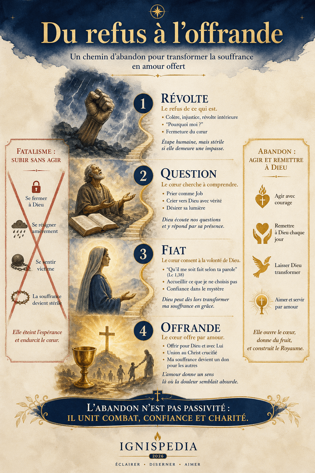 Infographie : vivre la souffrance par l'abandon et l'offrande