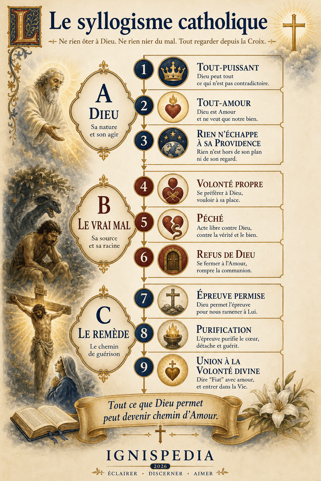 Infographie : le syllogisme catholique sur le mal et la souffrance