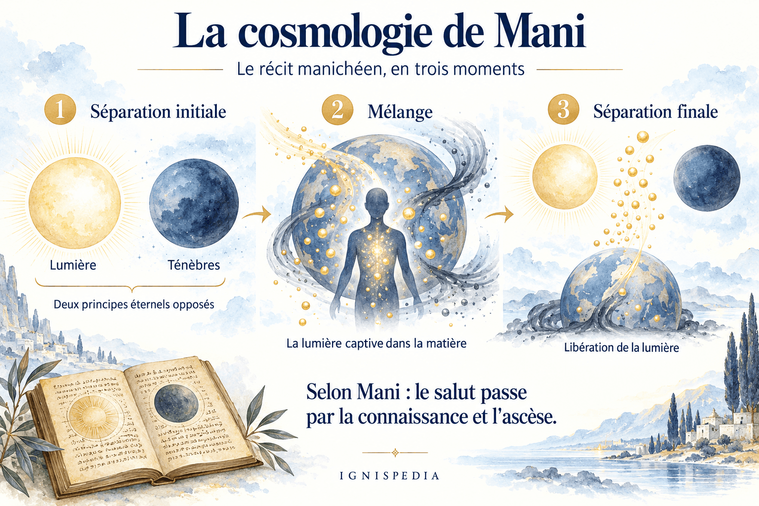 I tre momenti della cosmologia manichea: separazione, mescolanza e separazione finale