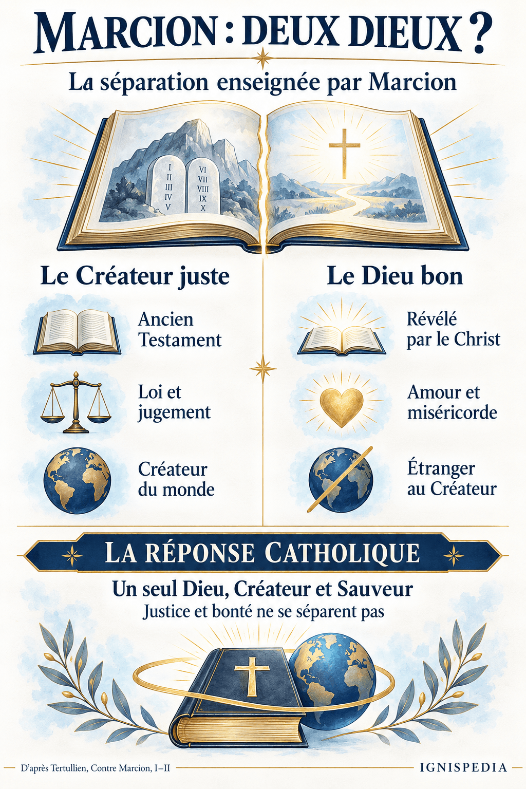 Opposition marcionite du Créateur juste et du Dieu bon, et réponse catholique