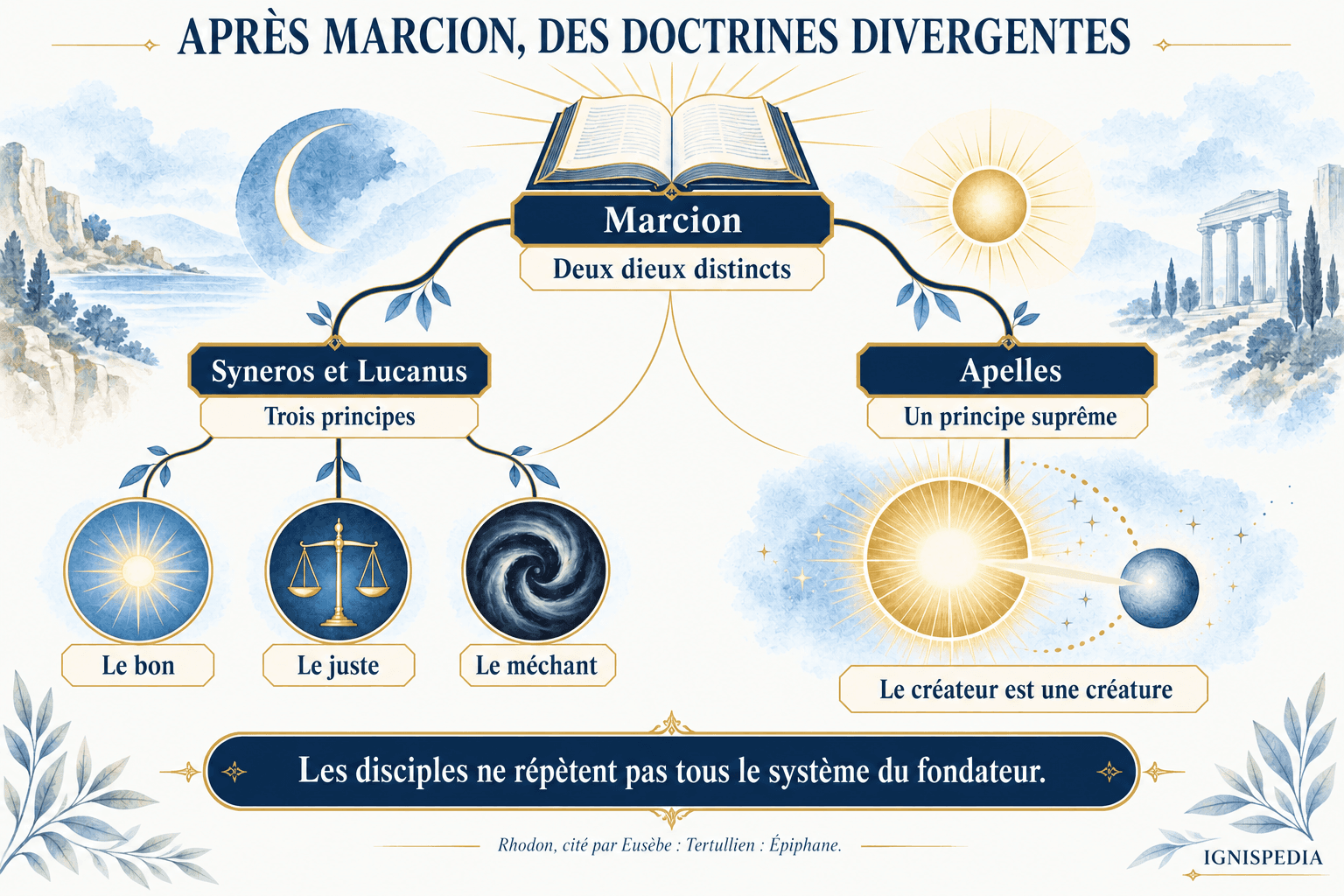 Divergences de Syneros, Lucanus et Apelles après Marcion