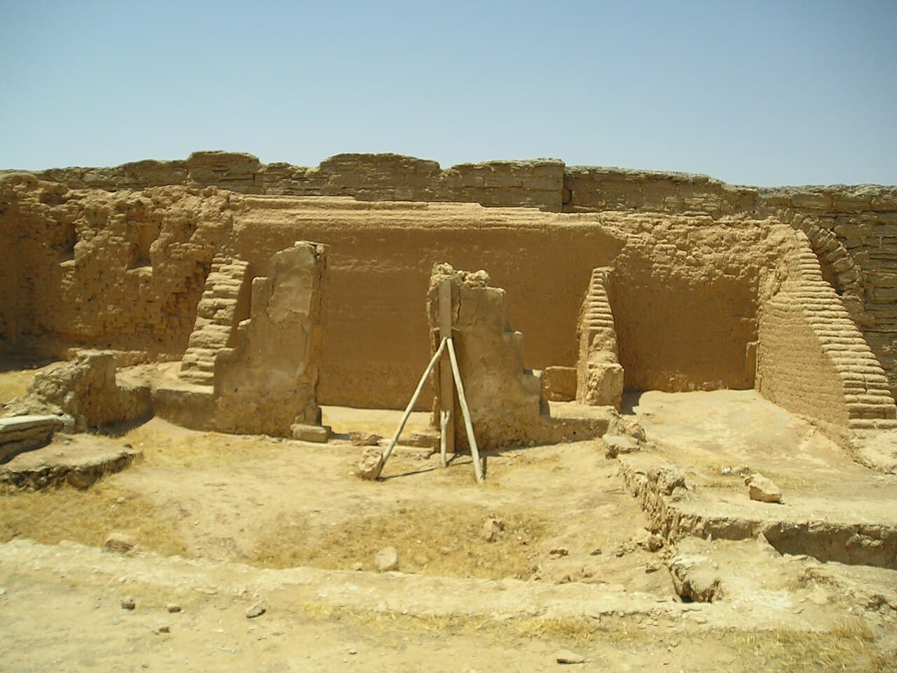 Restos de adobe de la iglesia doméstica de Dura Europos