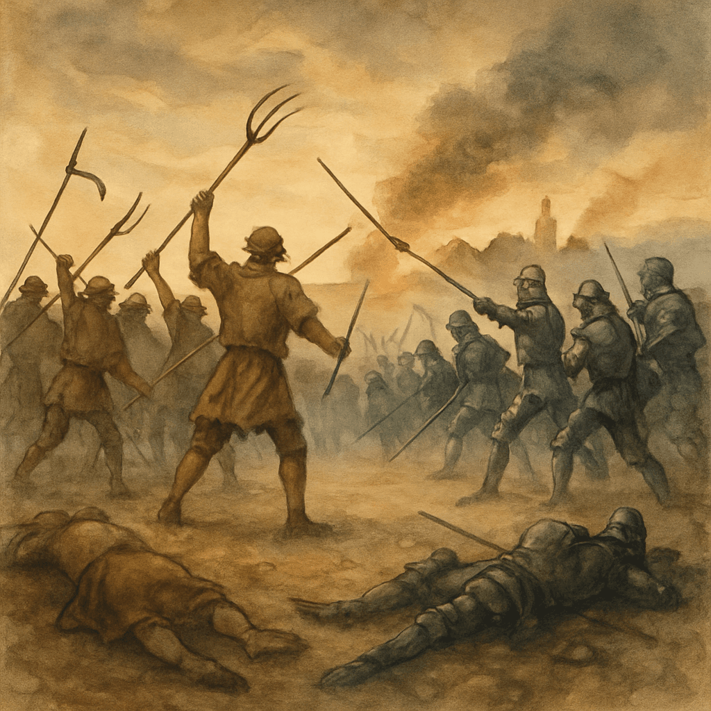 Немецкая Крестьянская война 1524–1525 годов — примерно от 70 000 до 100 000 погибших
