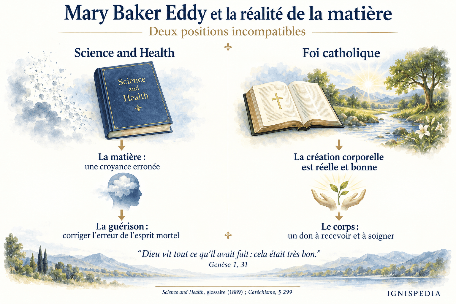 La matière selon Mary Baker Eddy et la bonté de la création dans la foi catholique