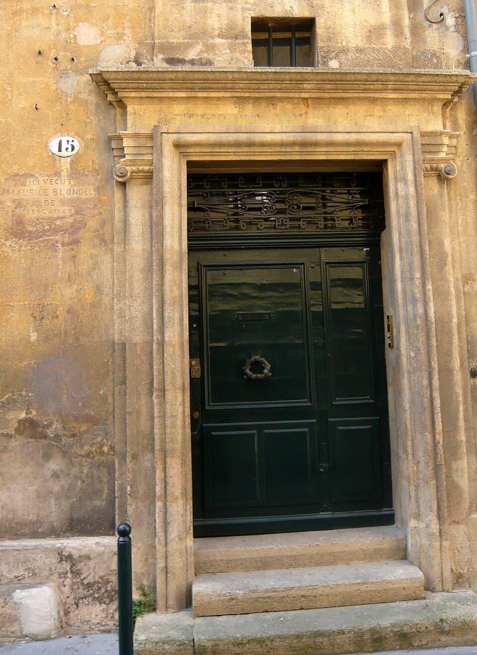 House of Maurice Blondel at 15 rue Roux-Alphéran in Aix-en-Provence, with commemorative plaque