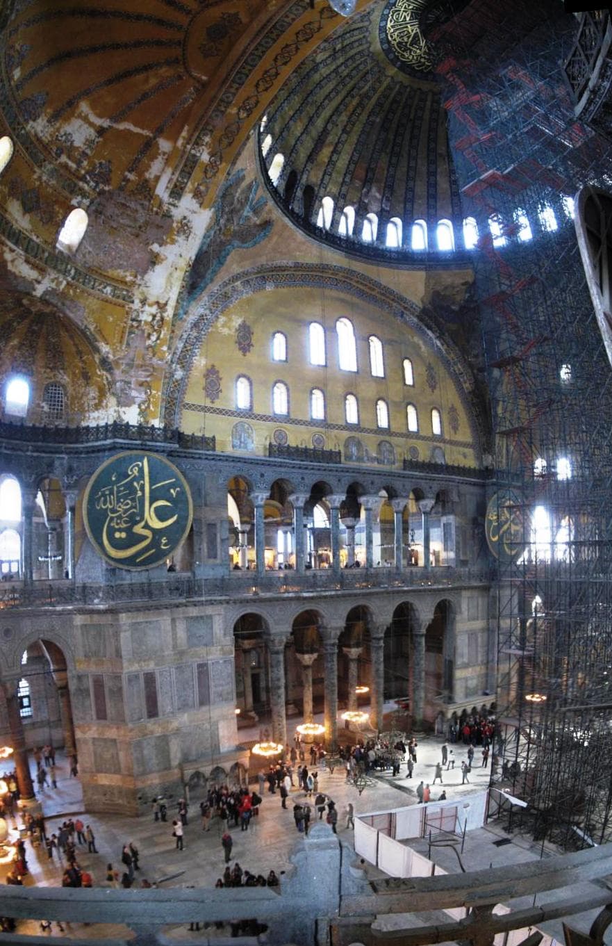 Interior view of Hagia Sophia in Istanbul