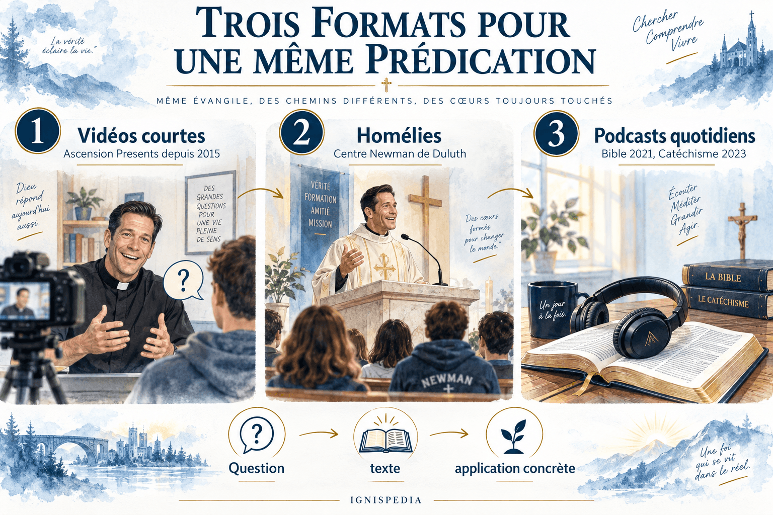Trois formats de prédication du P. Mike Schmitz : vidéos courtes, homélies et podcasts quotidiens