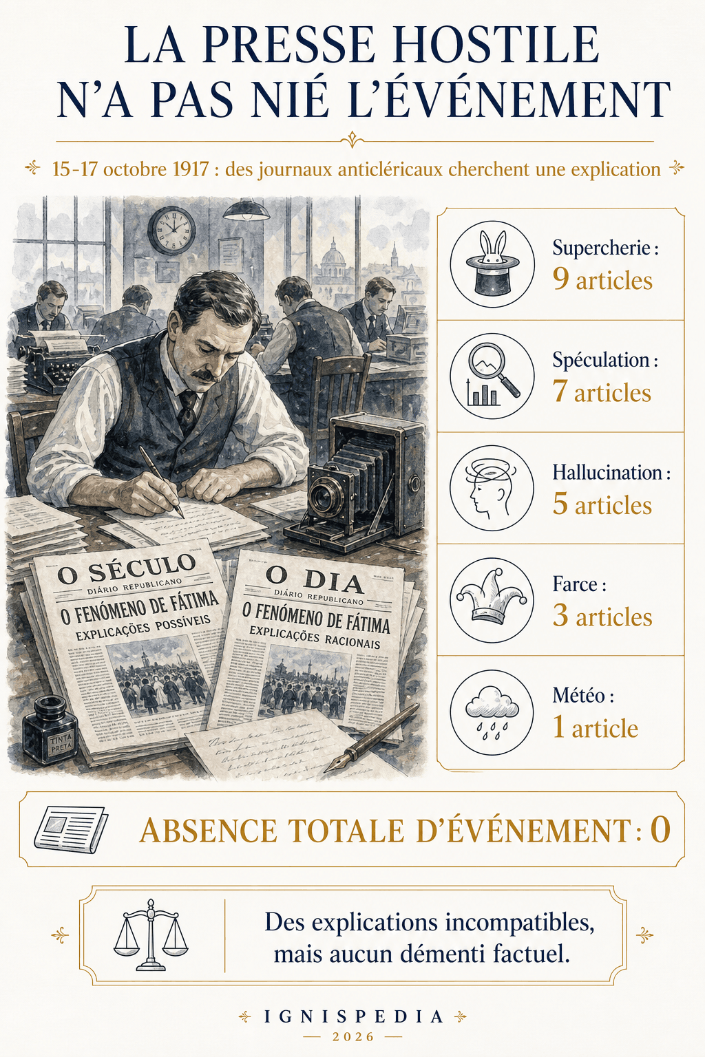 Infographie — La presse hostile n'a pas nié l'événement : typologie des explications anticléricales