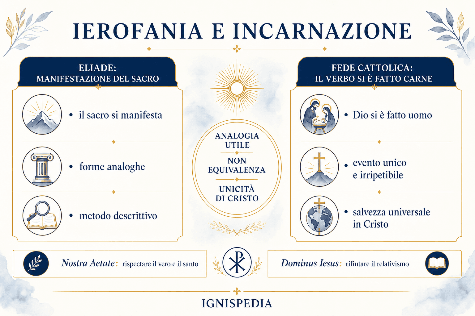 Confronto tra la morfologia comparata delle ierofanie e l’Incarnazione unica di Cristo