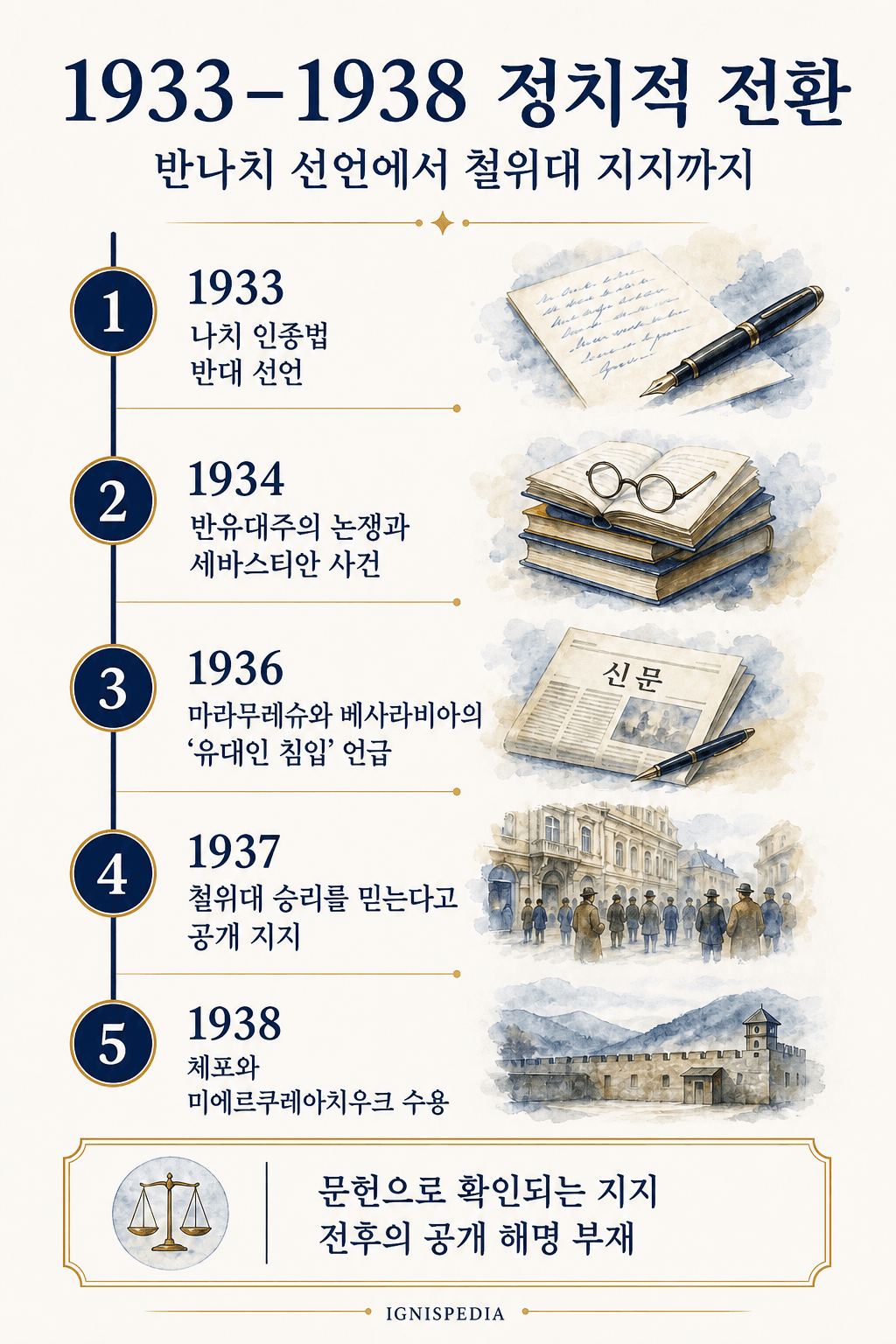 1933년부터 1938년까지 미르체아 엘리아데의 정치적 전환 연대표
