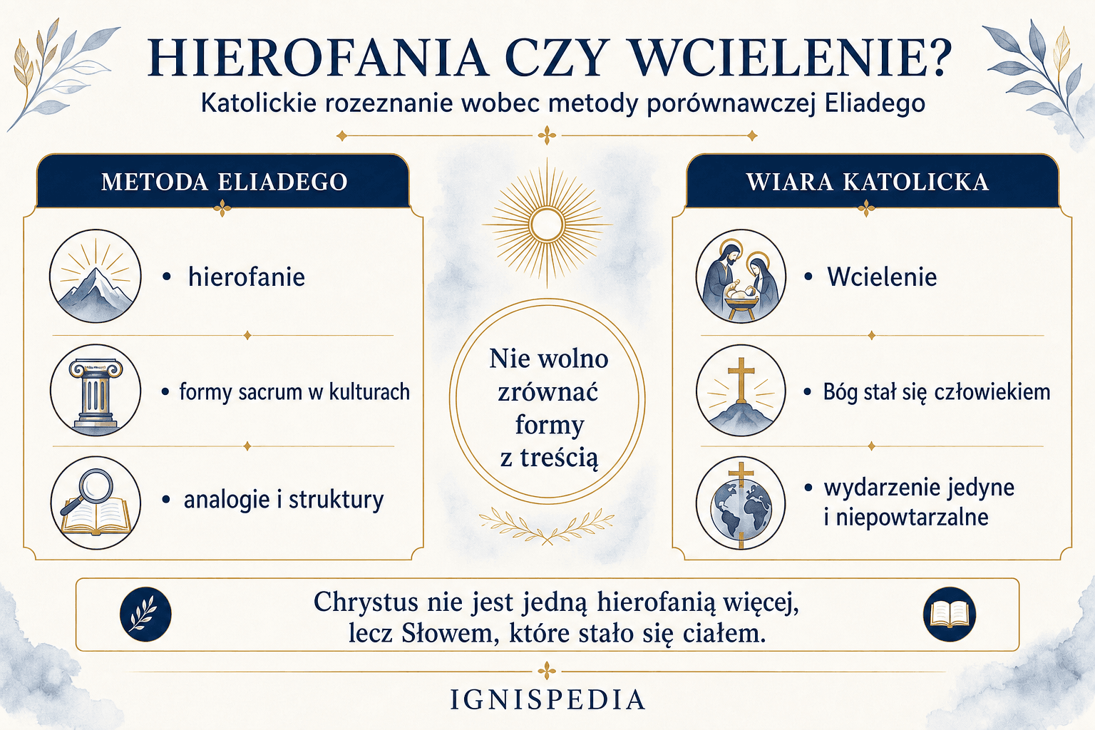 Porównanie morfologii porównawczej hierofanii i jedynego Wcielenia Chrystusa