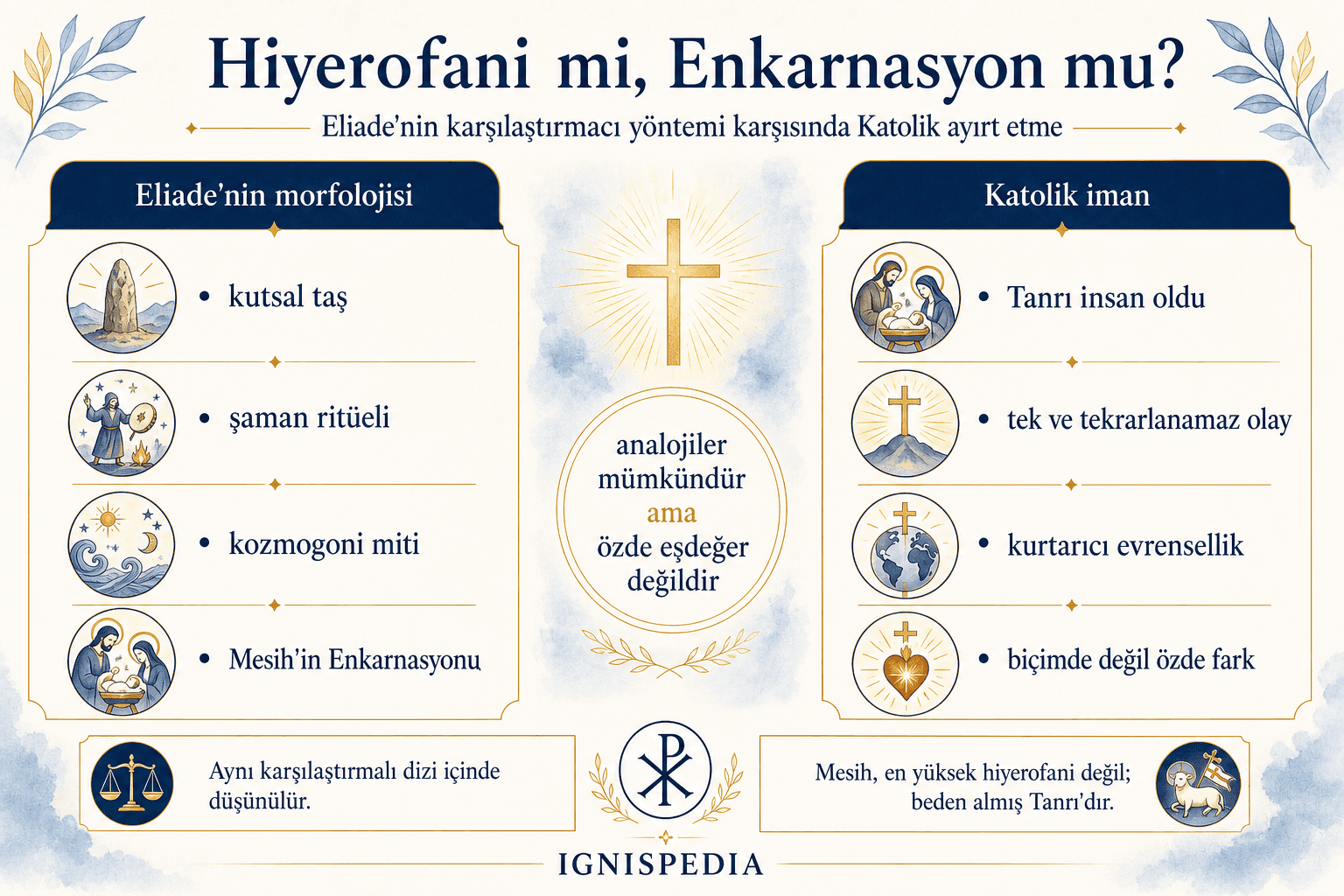 Hiyerofanilerin karşılaştırmalı morfolojisi ile Mesih'in eşsiz Enkarnasyonu arasındaki karşılaştırma