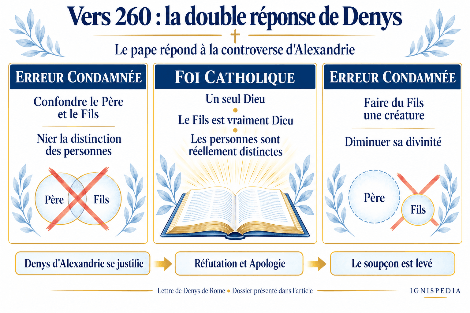 Vers 260, Denys de Rome rejette la confusion des personnes et la réduction du Fils à une créature