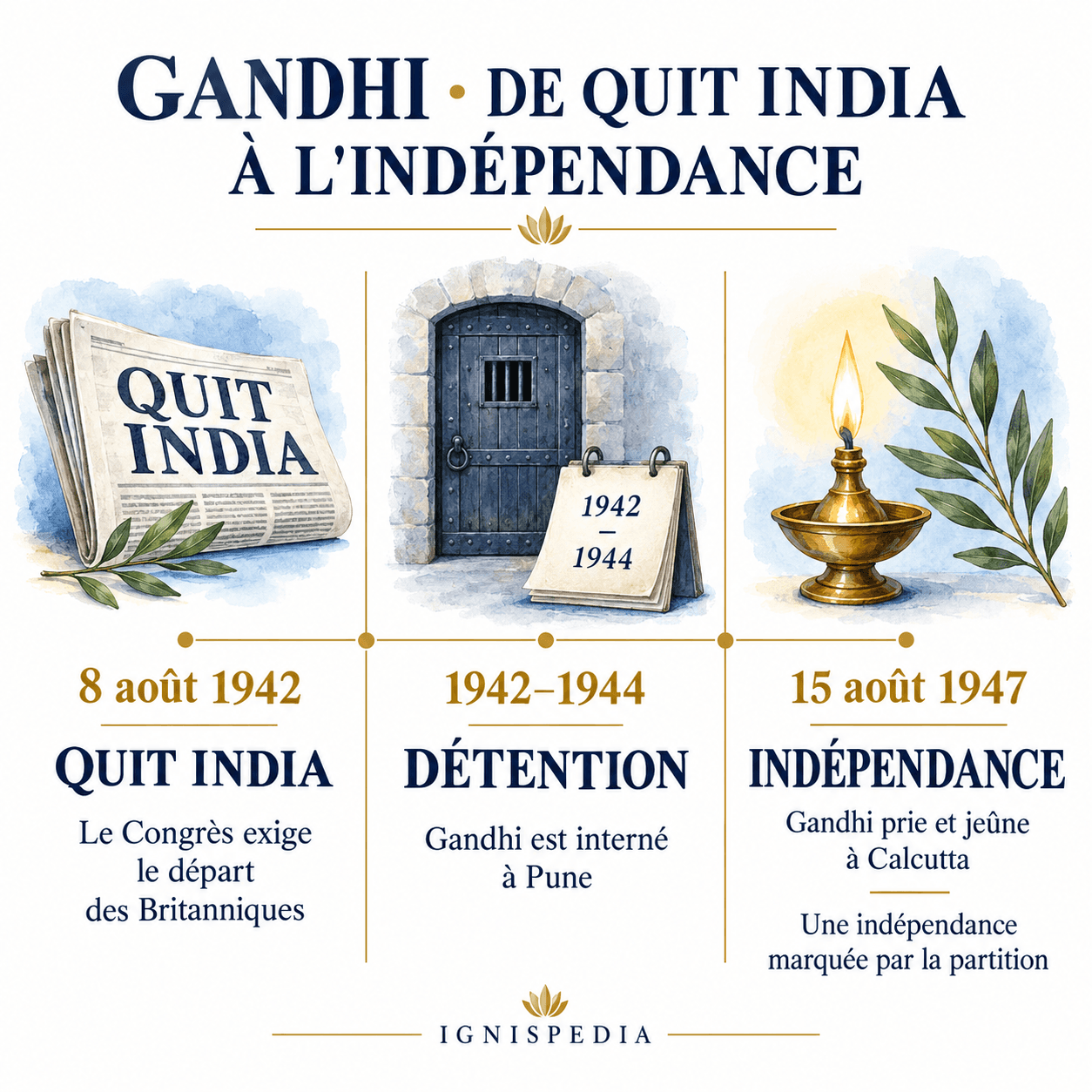 Dalla risoluzione Quit India nel 1942 all'indipendenza nel 1947