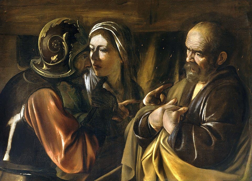 Die Verleugnung des heiligen Petrus, gemalt von Caravaggio