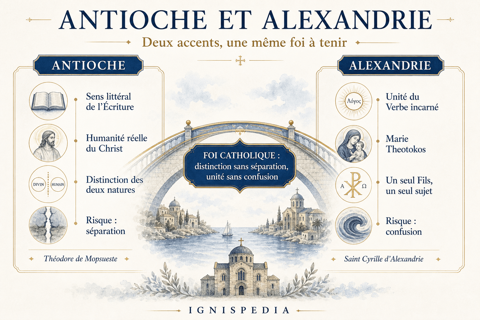 Comparaison entre les accents théologiques d'Antioche et d'Alexandrie dans la crise nestorienne