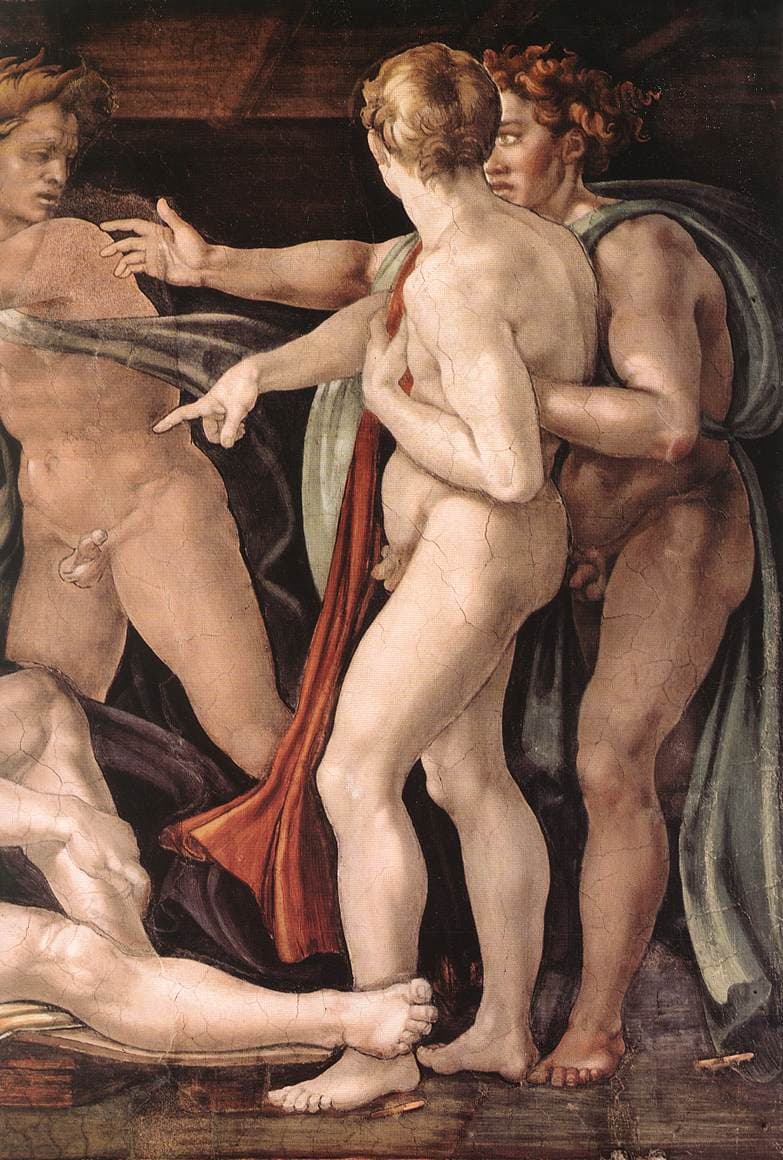 L'Ivresse de Noé par Michel-Ange, fresque du plafond de la chapelle Sixtine