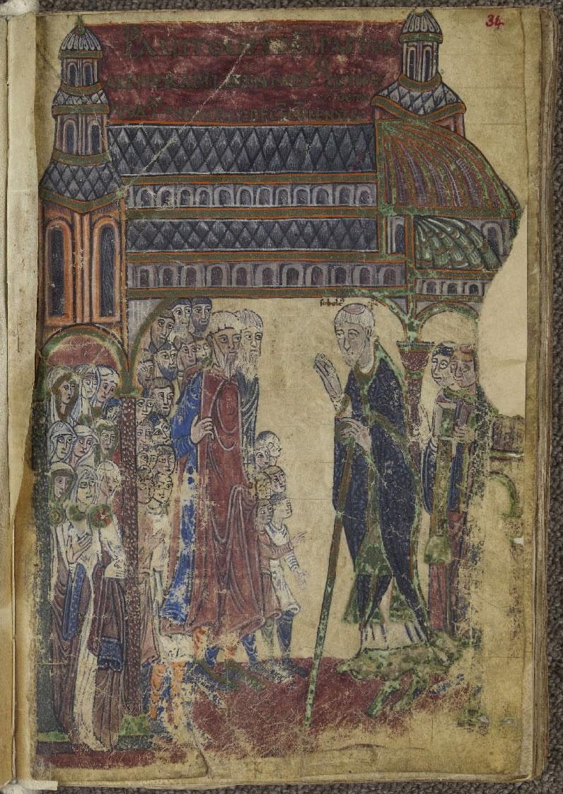 Fulberto de Chartres, representação de um manuscrito do século XI