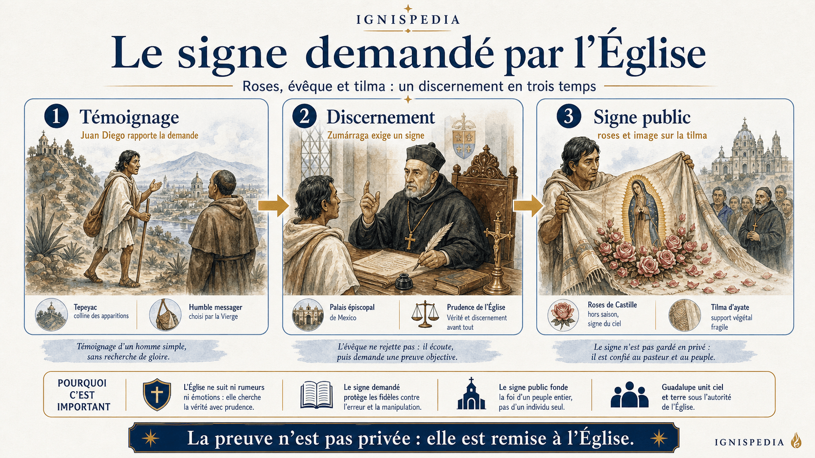 Infographie sur le signe de Guadalupe confié au discernement de l'Église