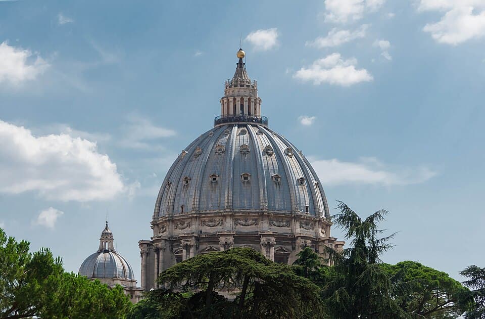 Dome of St Peter's Basilica in Rome, symbol of the Vatican's visible heritage