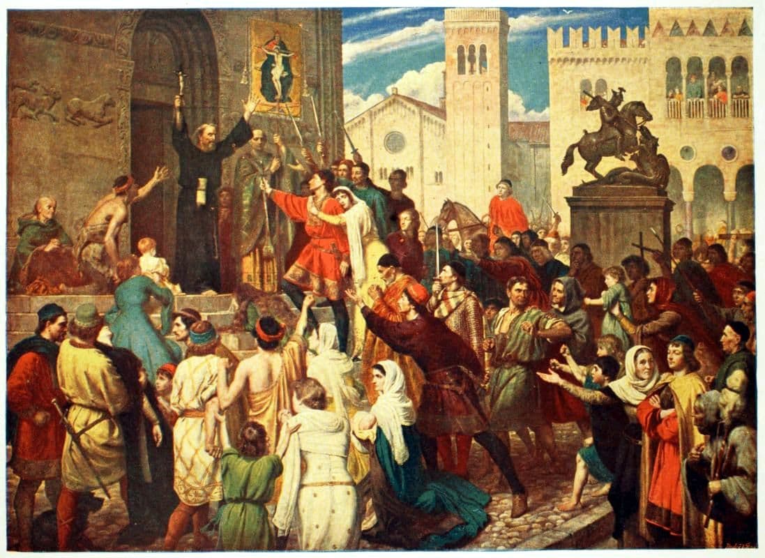 Birinci Haçlı seferini vaaz eden Pierre l'Ermite, tarihsel gravür