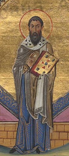 Sophronius von Jerusalem, dargestellt im Menologion Basileios' II.