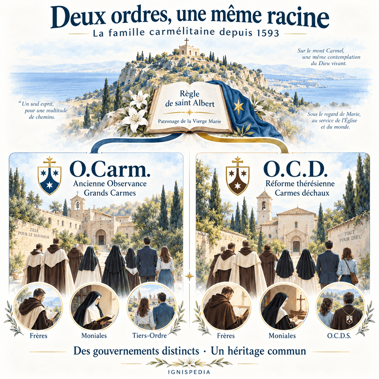 The two orders O.Carm. and O.C.D. and their branches of friars, nuns and seculars