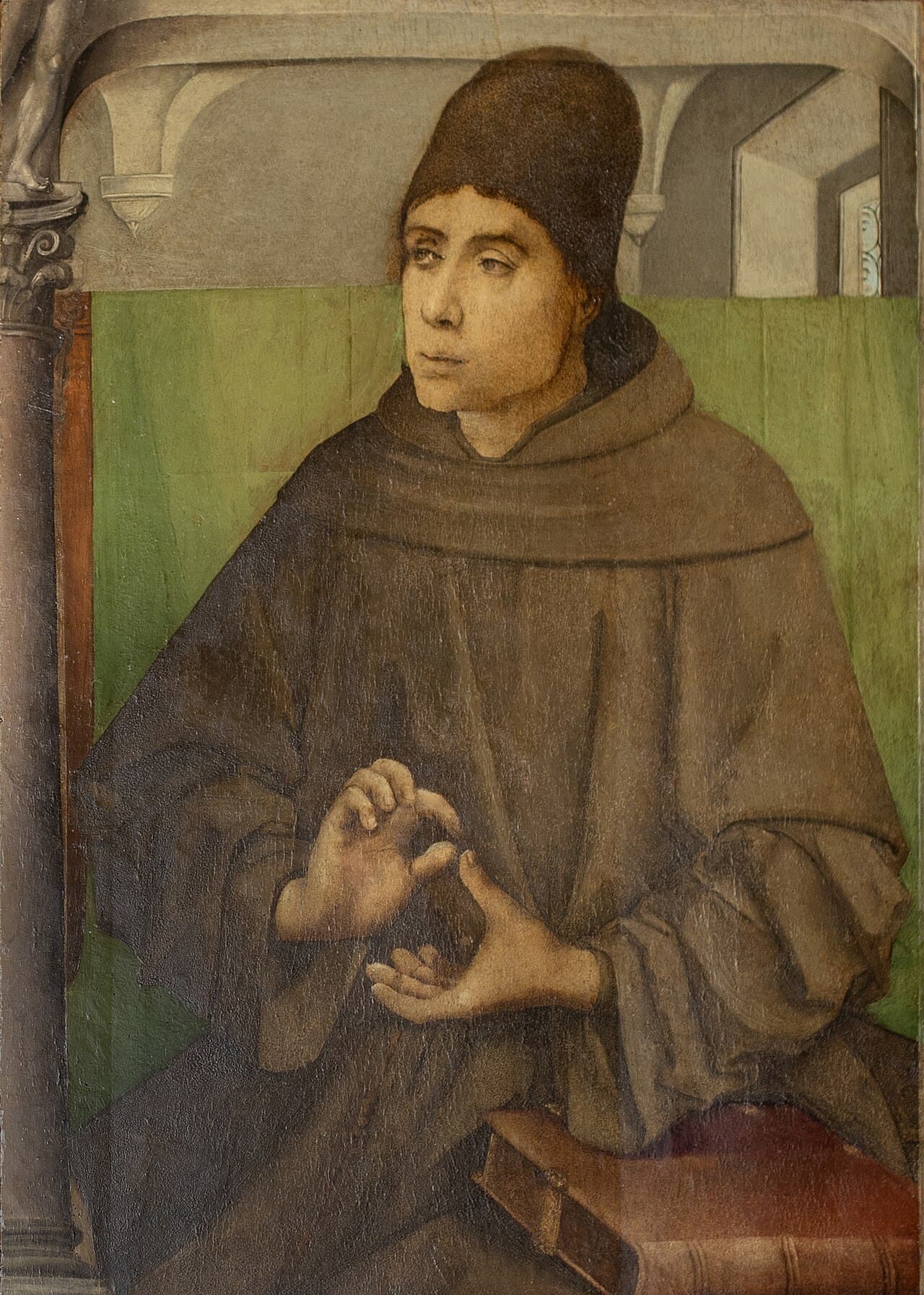 Johannes Duns Scotus im Franziskanerhabit, Porträt von Joos van Wassenhove und Pedro Berruguete um 1475
