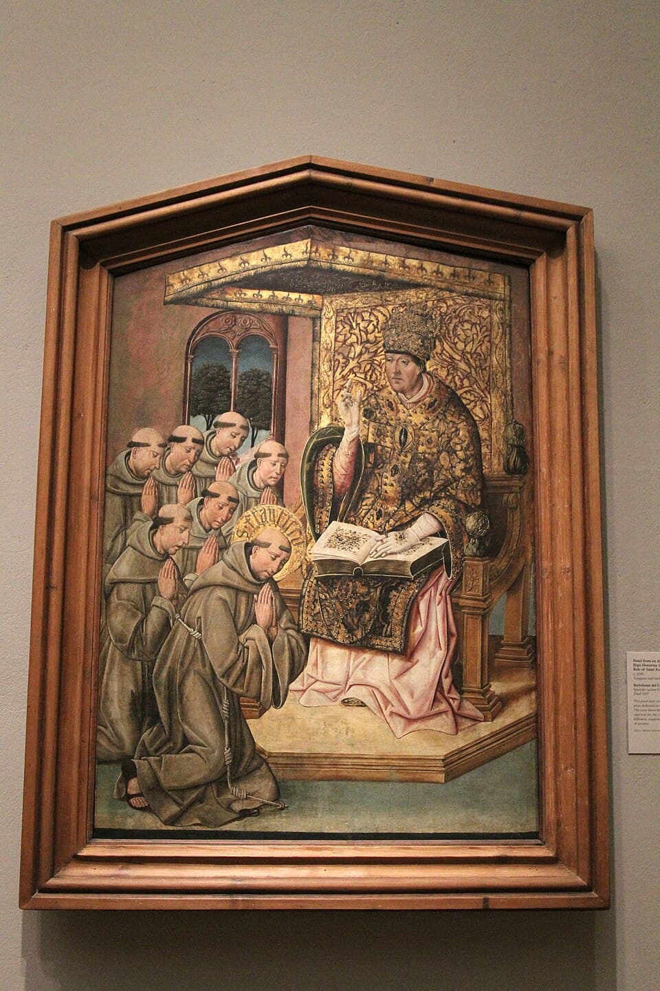 Honorius III. bestätigt die Regel des heiligen Franziskus, Gemälde von Bartolomé del Castro um 1500