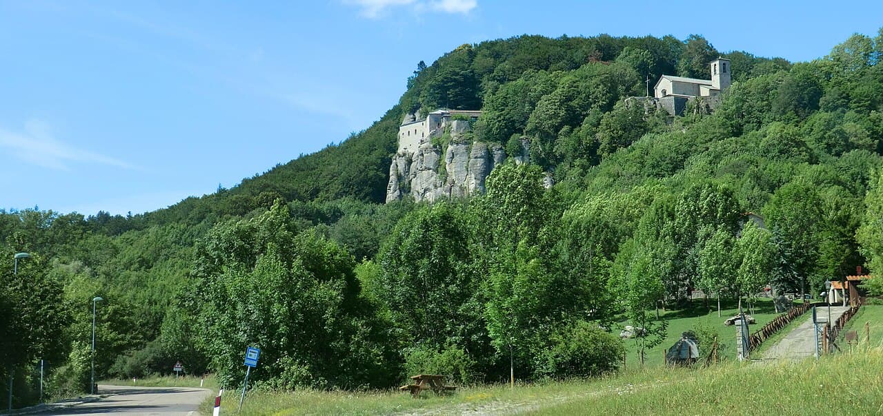 Das Heiligtum von La Verna in der Toskana, der Berg der Stigmatisation des heiligen Franziskus