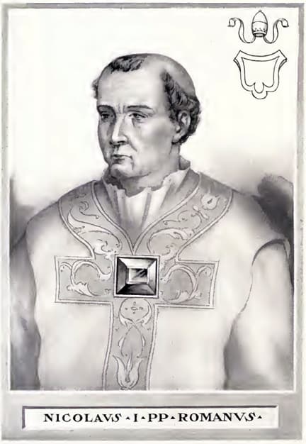 Gravure du pape Nicolas Ier le Grand, successeur de Benoît III