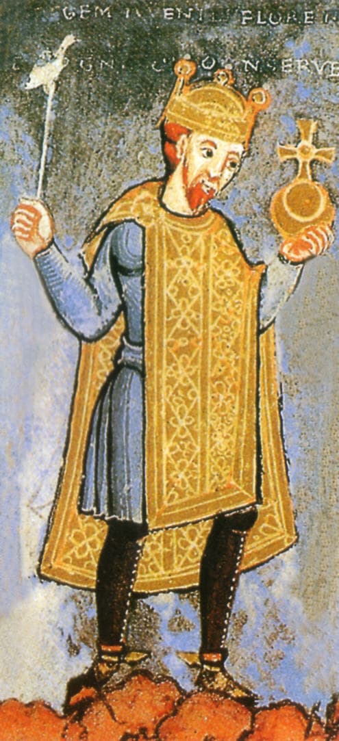 Miniature médiévale représentant l'empereur Henri III du Saint-Empire