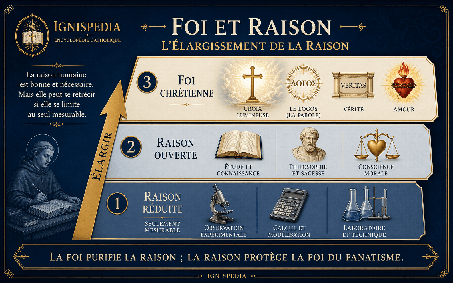 Infographie sur l'élargissement de la raison selon Benoît XVI