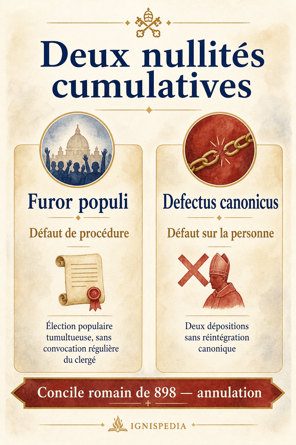 Infographie sur les deux nullités cumulatives de l'élection de Boniface VI
