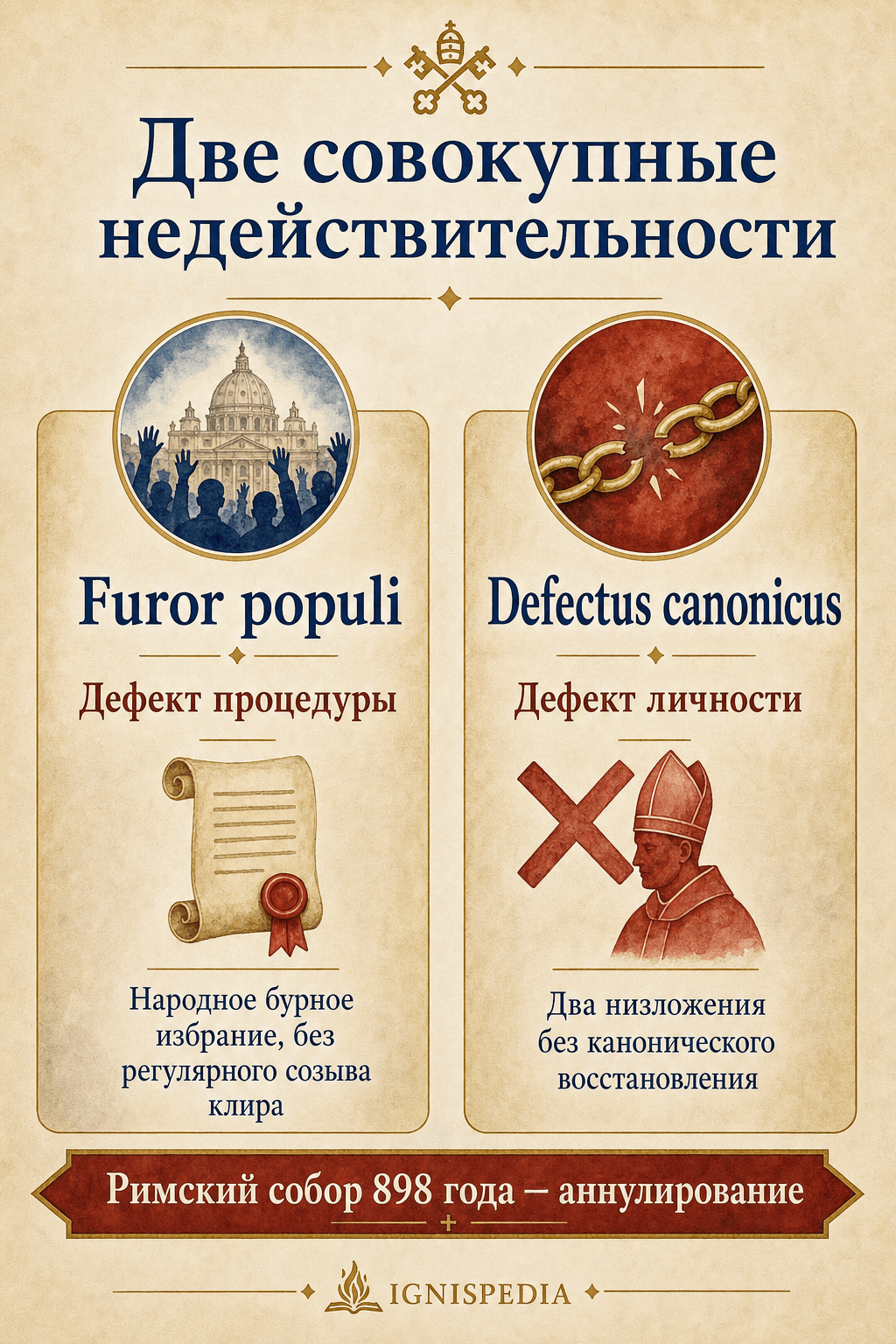 Инфографика о двух совокупных недействительностях избрания Бонифация VI