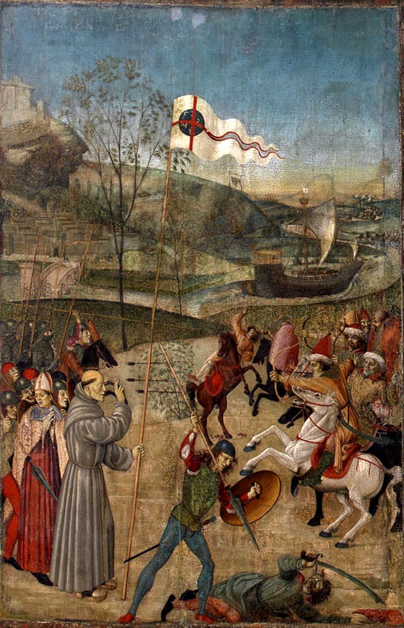 Saint John of Capistrano depicted on the battlefield of Belgrade