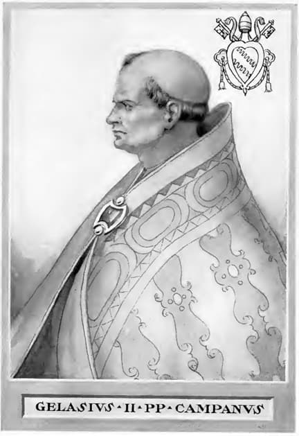 Artaud de Montor tarafından yayımlanan tarihî papalar serisinden Papa II. Gelasius'un gravür portresi